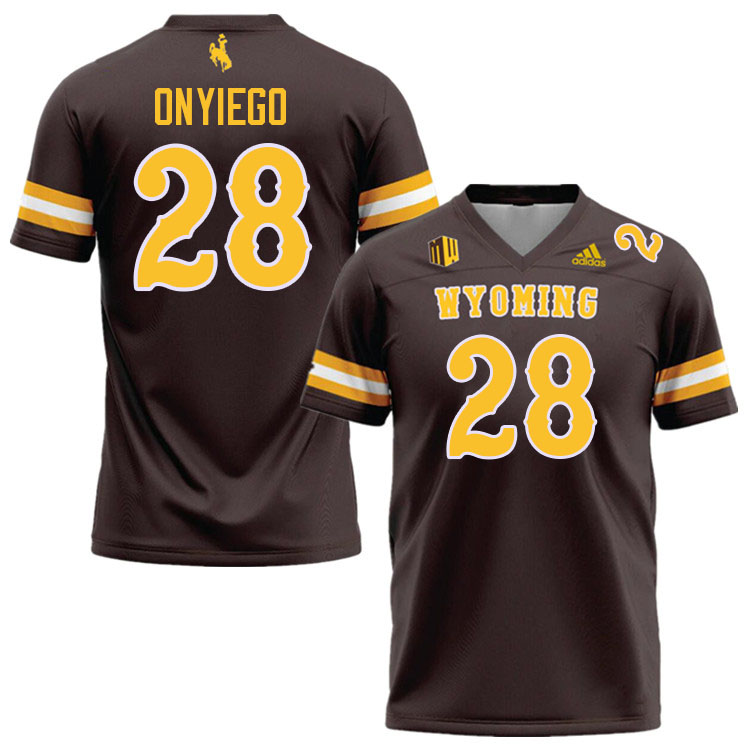 Wyoming Cowboys #28 Adrian Onyiego College Football Jerseys Stitched-Brown